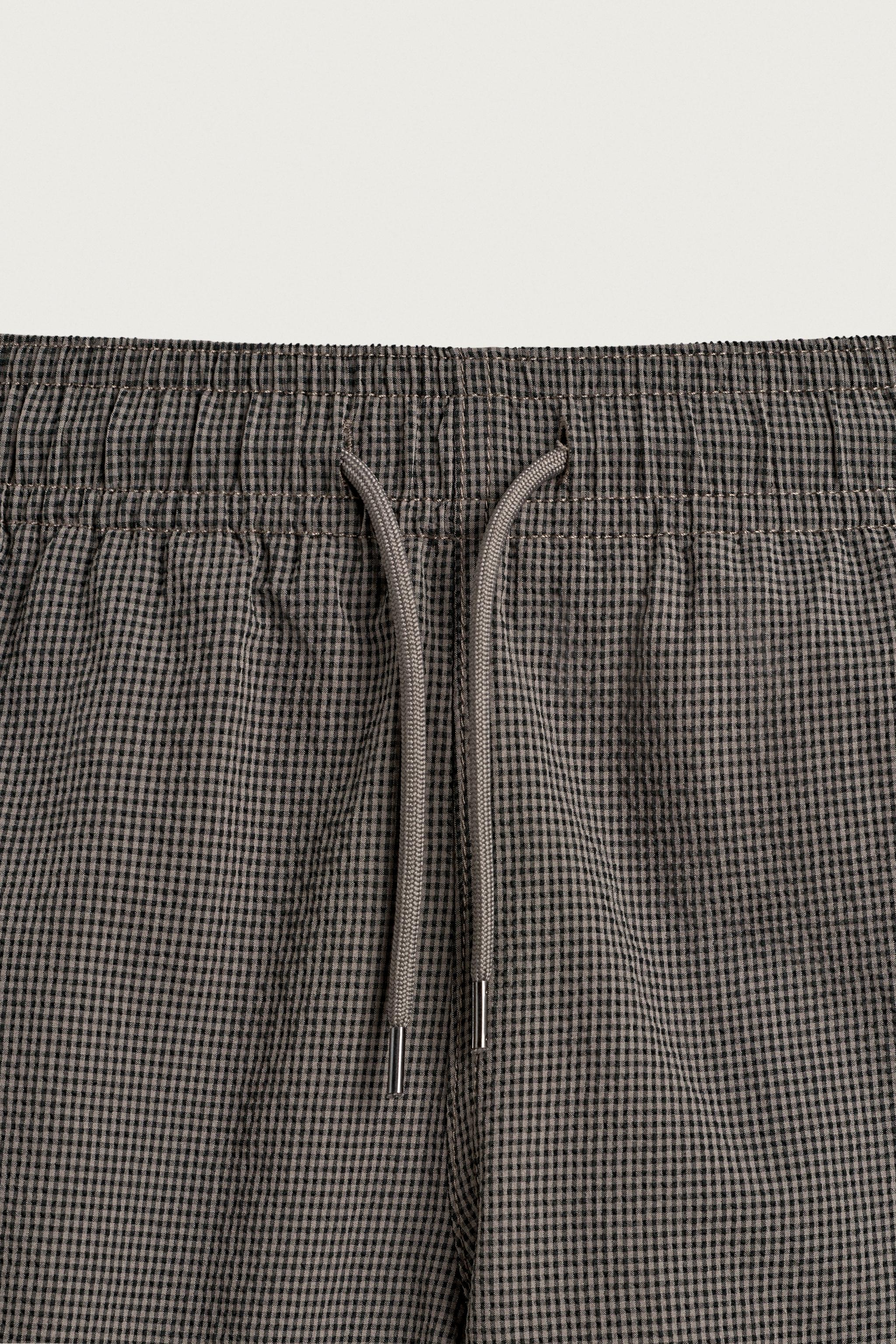 PLAID TEXTURED LONG SWIMSUIT